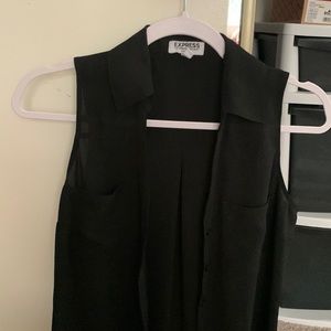 Sleeveless black button up portofino from Express